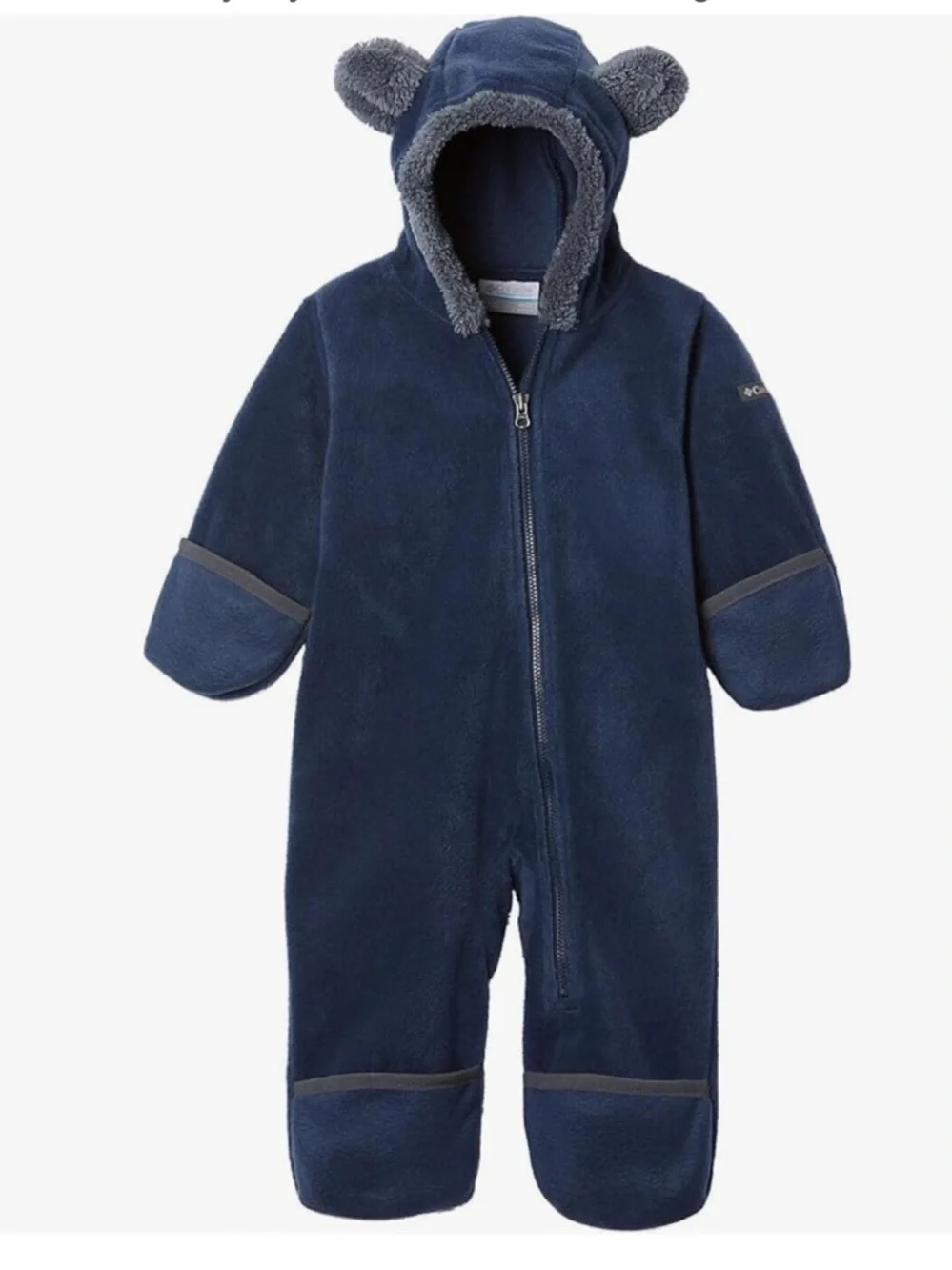 Columbia Western Barlow Tiny Bear II Bunting 0-3M Navy Fleece Baby Snowsuit NWT